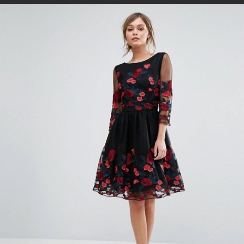 ASOS chi chi London petite long sleeve dress